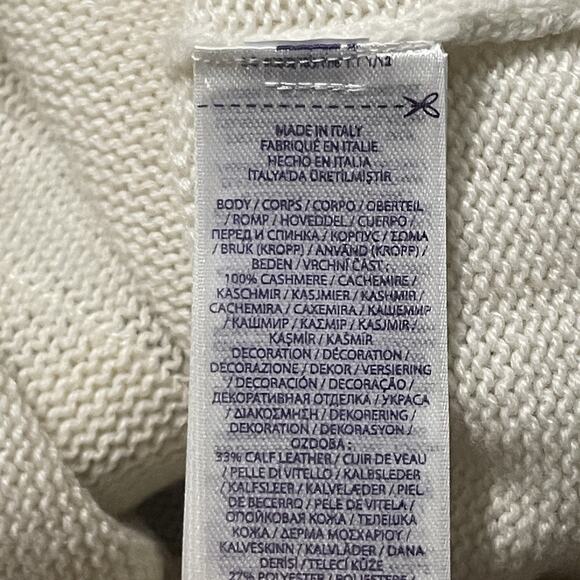 NWOT Ralph Lauren Purple Label Sweater Womens Large Ivory Rancher Bear Cashmere - Picture 7 of 12